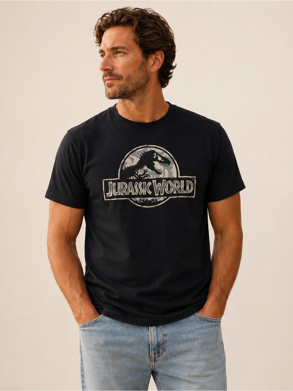 Jurassic World Black Graphic Tee- Men’s